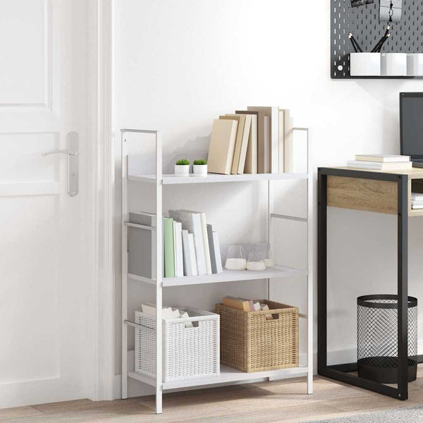 vidaXL Bookcase with 3 Shelves White 60x27.6x90.5 cm Engineered Wood