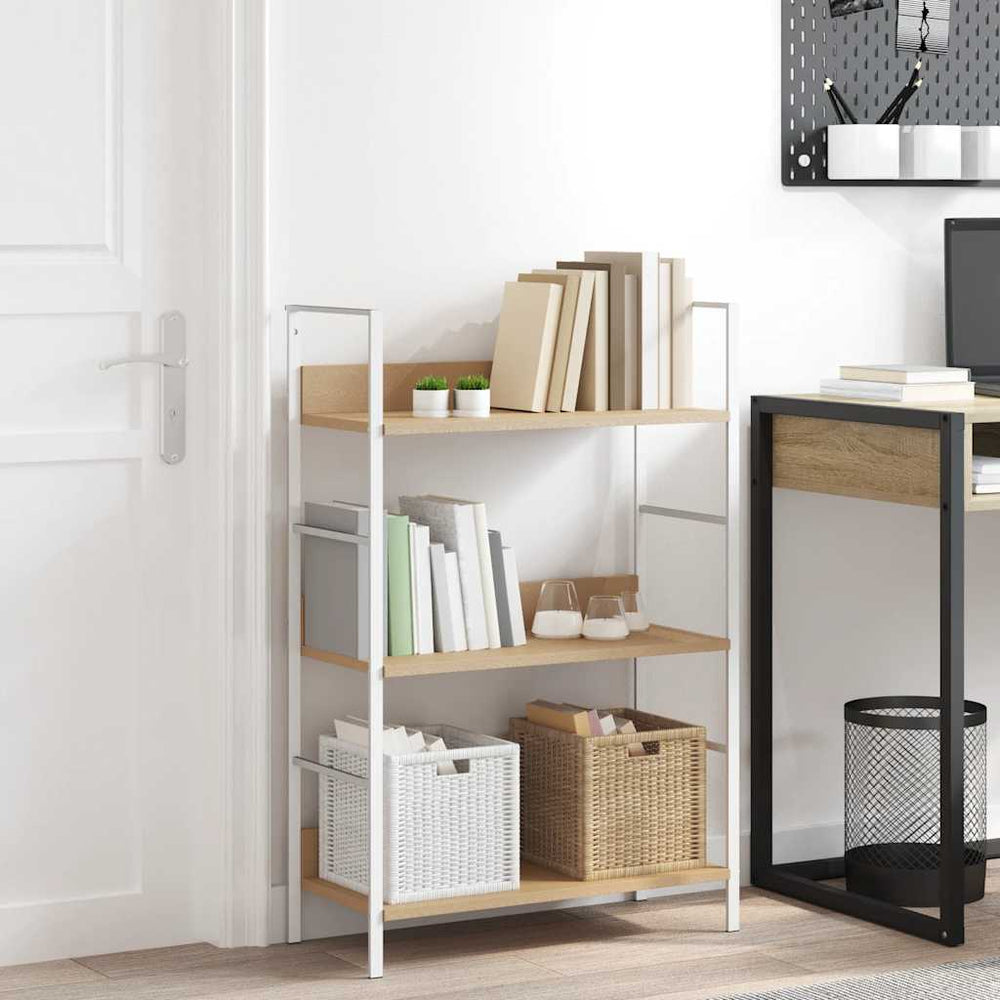vidaXL Bookcase with 3 Shelves Oak 60x27.6x90.5 cm Engineered Wood