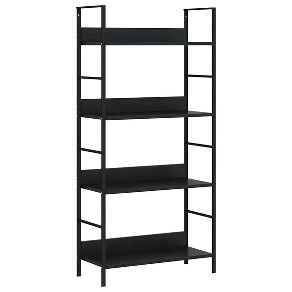 vidaXL Bookcase with 4 Shelves Black 60x27.6x124.5 cm Engineered Wood