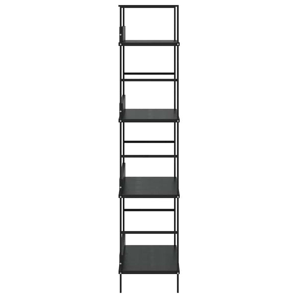 vidaXL Bookcase with 4 Shelves Black 60x27.6x124.5 cm Engineered Wood