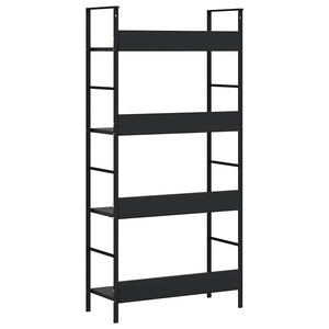 vidaXL Bookcase with 4 Shelves Black 60x27.6x124.5 cm Engineered Wood