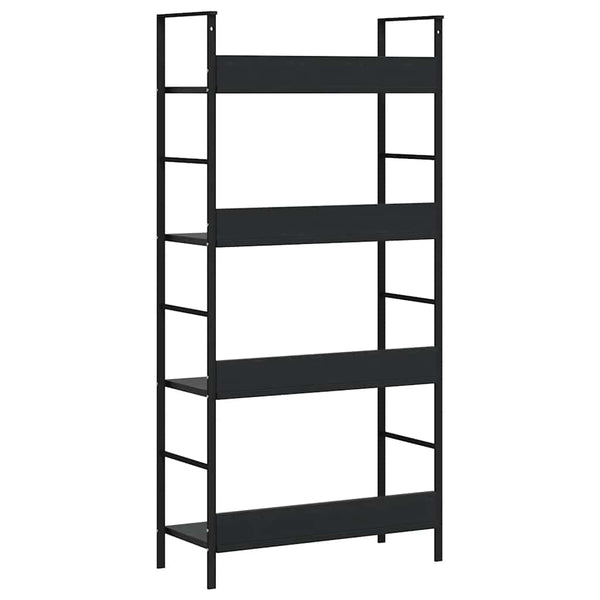 vidaXL Bookcase with 4 Shelves Black 60x27.6x124.5 cm Engineered Wood