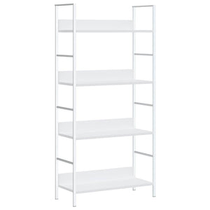 vidaXL Bookcase with 4 Shelves White 60x27.6x124.5 cm Engineered Wood