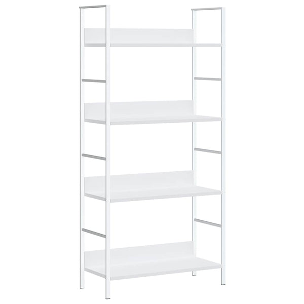 vidaXL Bookcase with 4 Shelves White 60x27.6x124.5 cm Engineered Wood