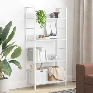 vidaXL Bookcase with 4 Shelves White 60x27.6x124.5 cm Engineered Wood