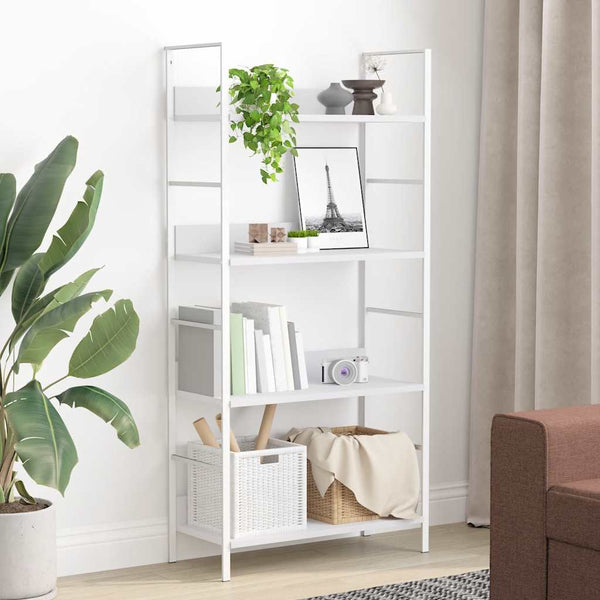 vidaXL Bookcase with 4 Shelves White 60x27.6x124.5 cm Engineered Wood