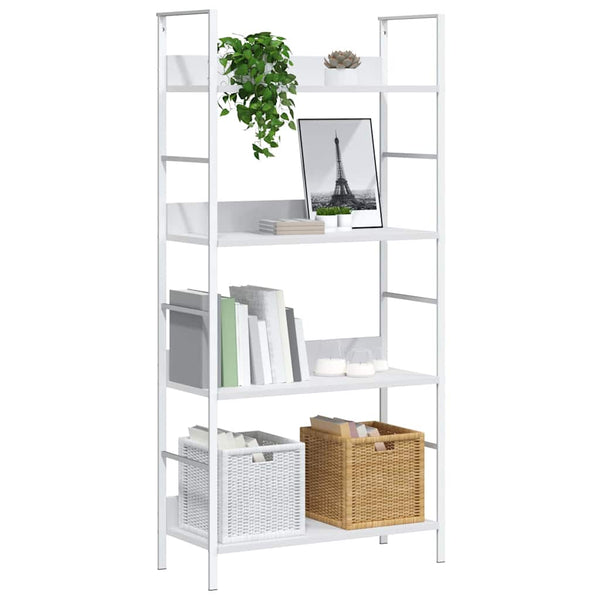 vidaXL Bookcase with 4 Shelves White 60x27.6x124.5 cm Engineered Wood
