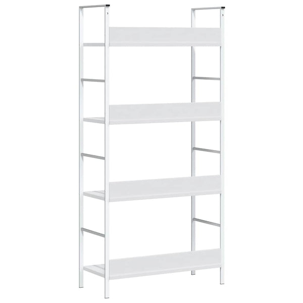 vidaXL Bookcase with 4 Shelves White 60x27.6x124.5 cm Engineered Wood