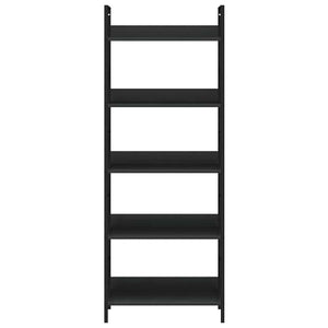 vidaXL Bookcase 5 Tiers Black 60x27.6x158.5 cm Engineered Wood
