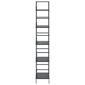 vidaXL Bookcase 5 Tiers Black 60x27.6x158.5 cm Engineered Wood