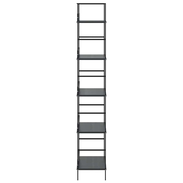 vidaXL Bookcase 5 Tiers Black 60x27.6x158.5 cm Engineered Wood