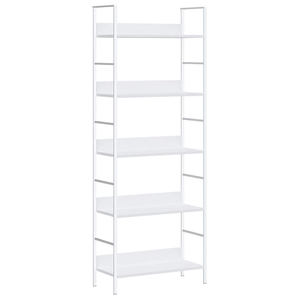 vidaXL Bookcase 5 Shelves White 60x27.6x158.5 cm Engineered Wood