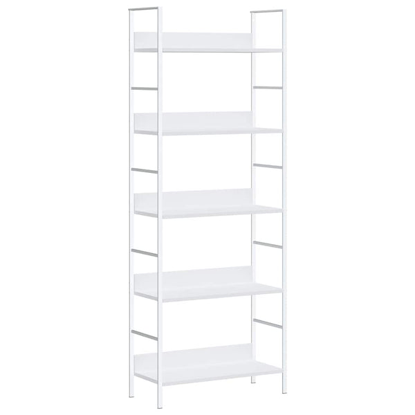 vidaXL Bookcase 5 Shelves White 60x27.6x158.5 cm Engineered Wood