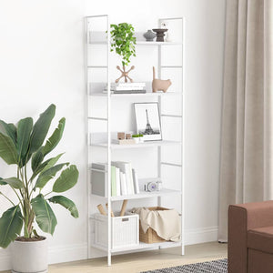 vidaXL Bookcase 5 Shelves White 60x27.6x158.5 cm Engineered Wood