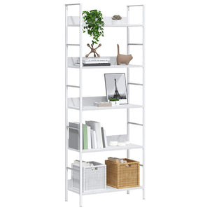 vidaXL Bookcase 5 Shelves White 60x27.6x158.5 cm Engineered Wood