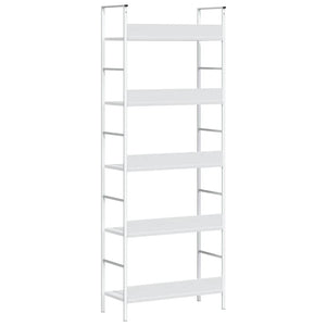vidaXL Bookcase 5 Shelves White 60x27.6x158.5 cm Engineered Wood