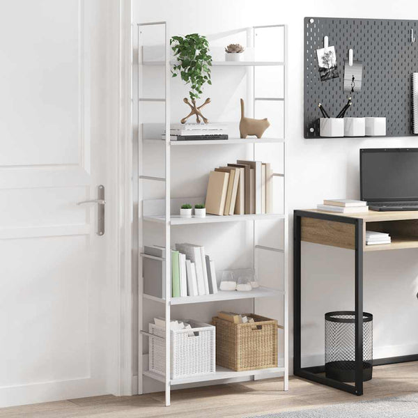 vidaXL Bookcase 5 Shelves White 60x27.6x158.5 cm Engineered Wood