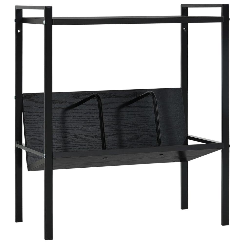 vidaXL Bookcase 2 Shelves Black 52x28x59 cm Engineered Wood