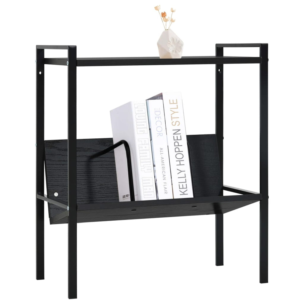 vidaXL Bookcase 2 Shelves Black 52x28x59 cm Engineered Wood
