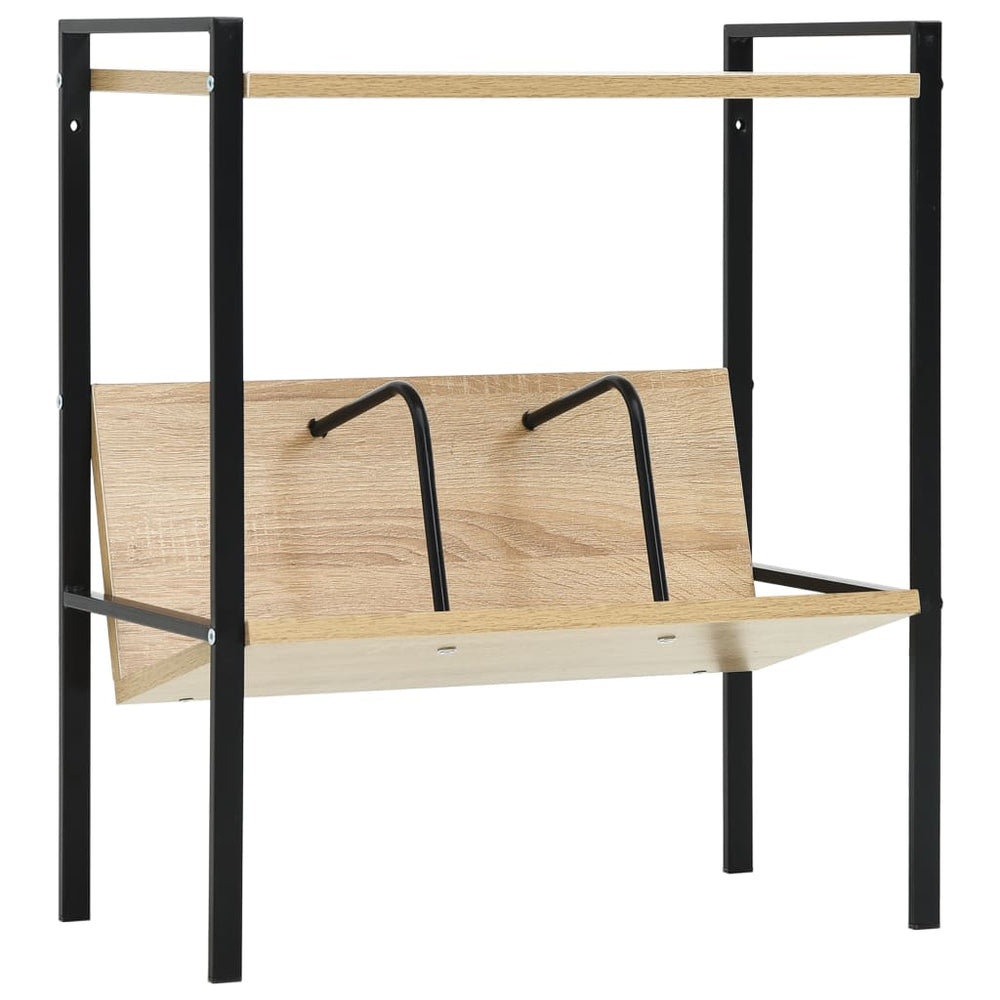 vidaXL Bookcase 2 Shelves Black Oak 52x28x59cm Engineered Wood