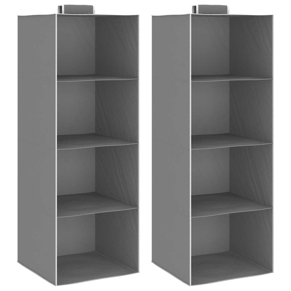 vidaXL Hanging Wardrobe Organizers 2 pcs. with 4 Compartments Fabric