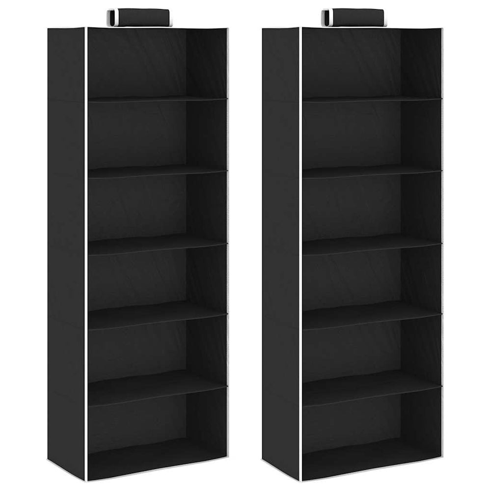 vidaXL Hanging Cabinet Storage Organizers 2 pcs. with 6 Compartments Fabric