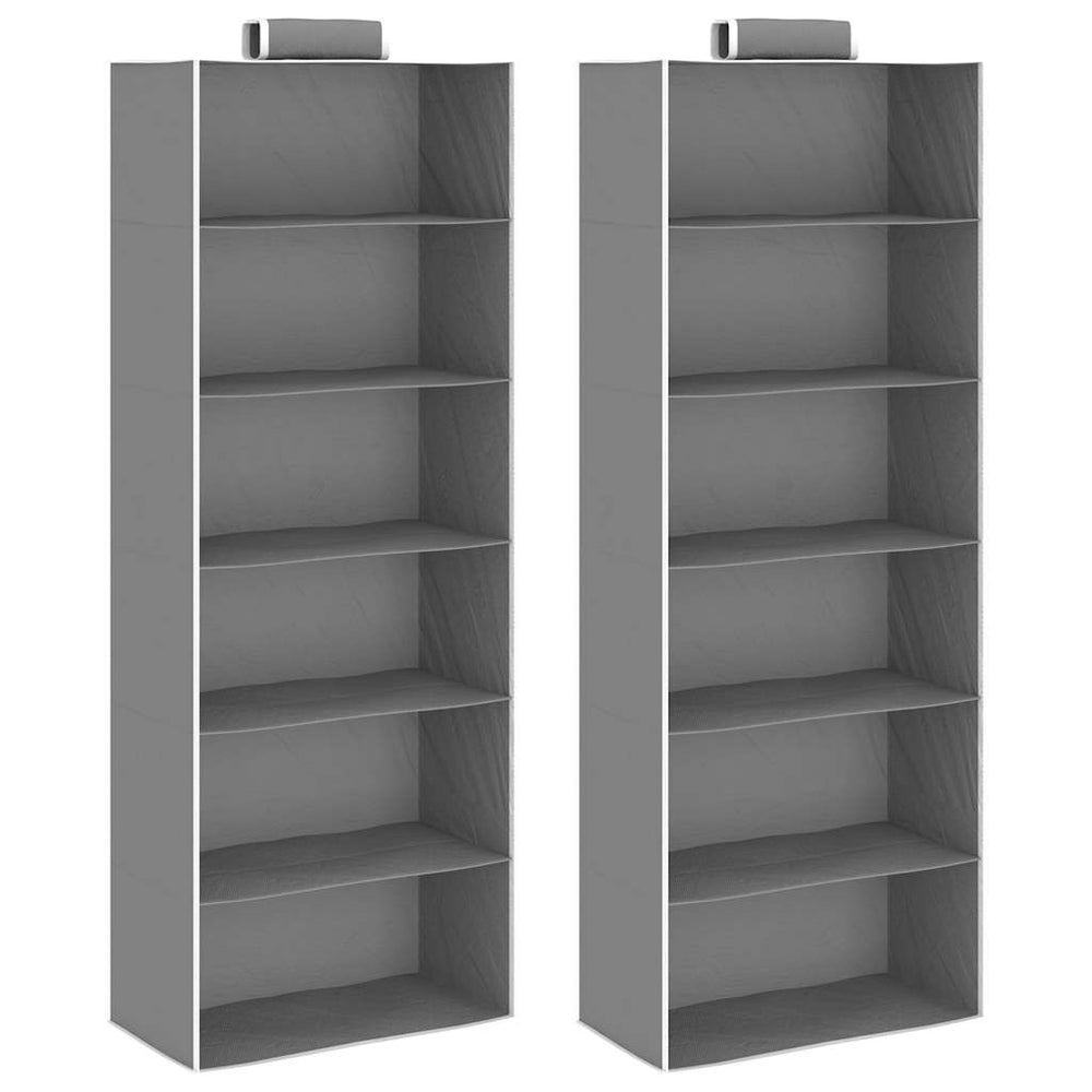 vidaXL Hanging Closet Organizers 2 pcs with 6 Compartments Fabric