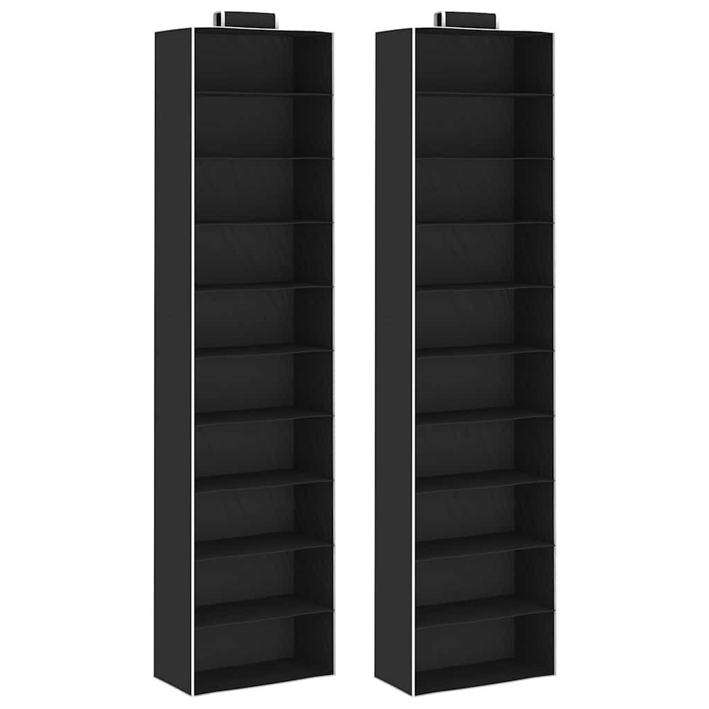 vidaXL Hanging Organiser for Wardrobes 2 pcs with 10 Compartments Fabric
