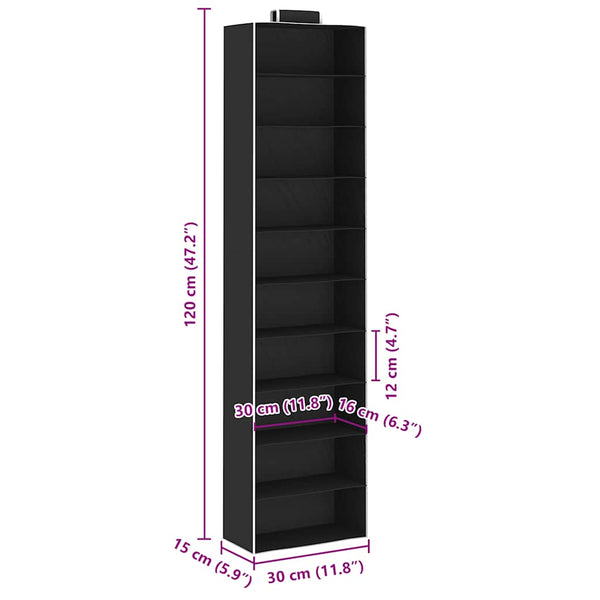 vidaXL Hanging Organiser for Wardrobes 2 pcs with 10 Compartments Fabric