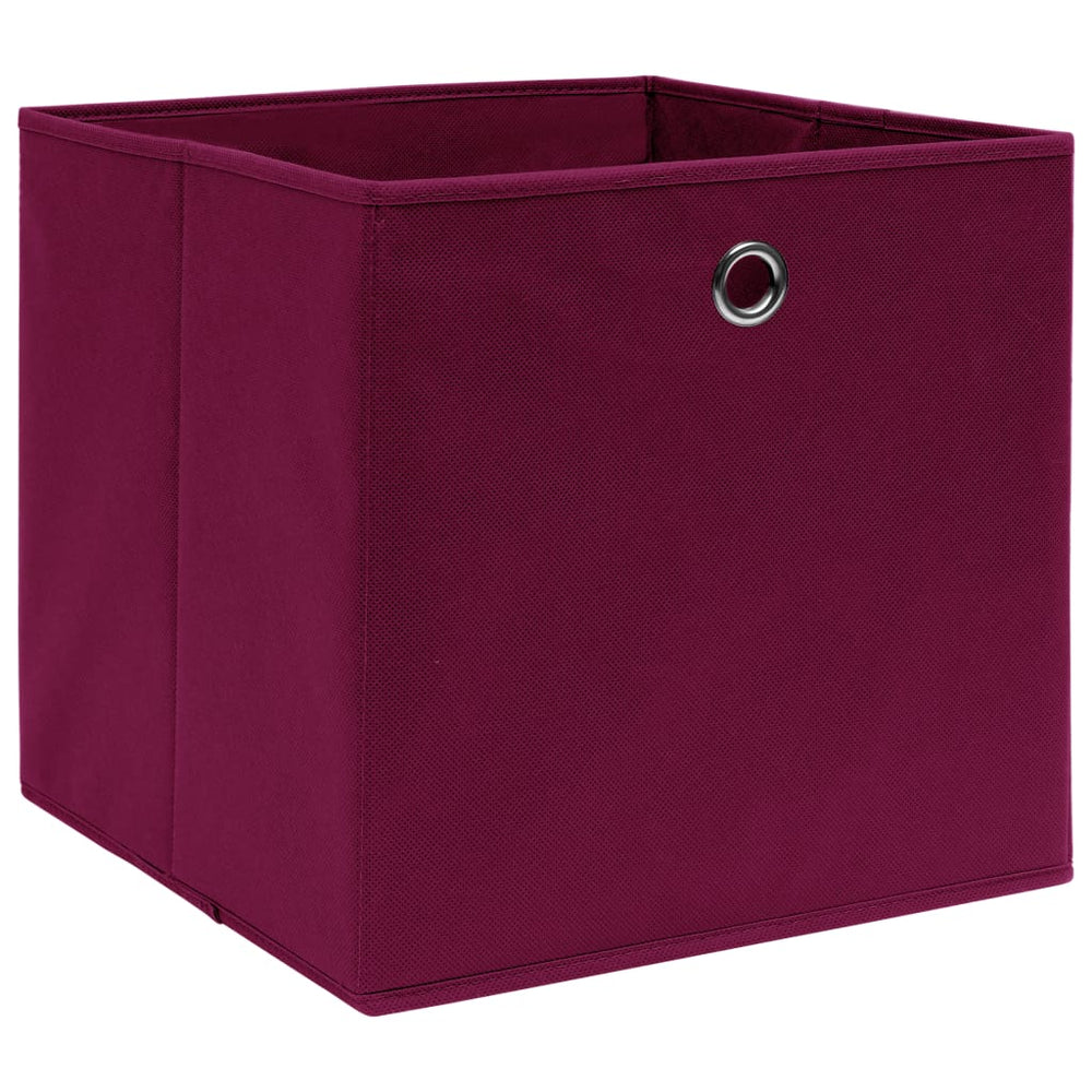 vidaXL Storage Boxes 10 pcs. Dark Red 32x32x32 cm Fabric