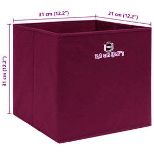 vidaXL Storage Boxes 10 pcs. Dark Red 32x32x32 cm Fabric