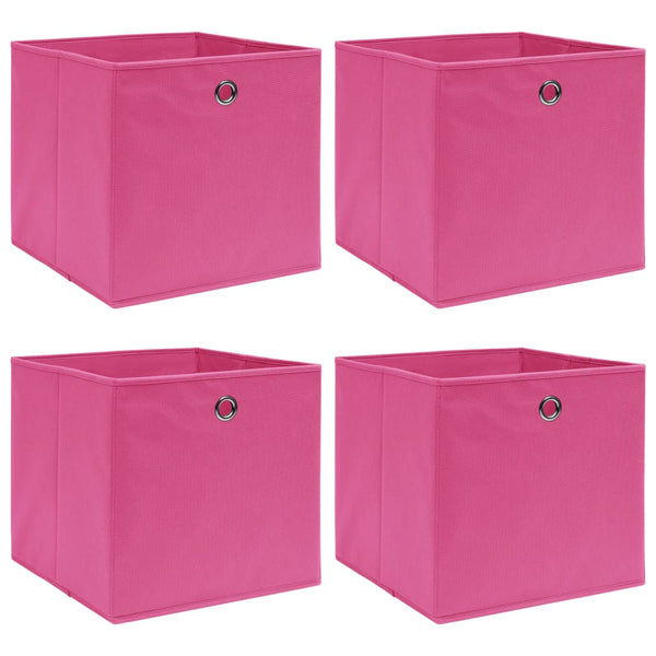 vidaXL Storage Boxes 4 pcs Pink 32x32x32 cm Fabric