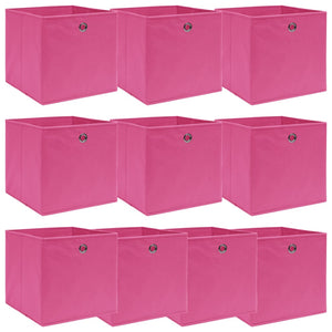vidaXL Storage Boxes 10 pcs. Pink 32x32x32 cm Fabric