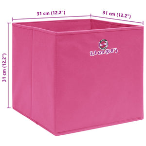 vidaXL Storage Boxes 10 pcs. Pink 32x32x32 cm Fabric