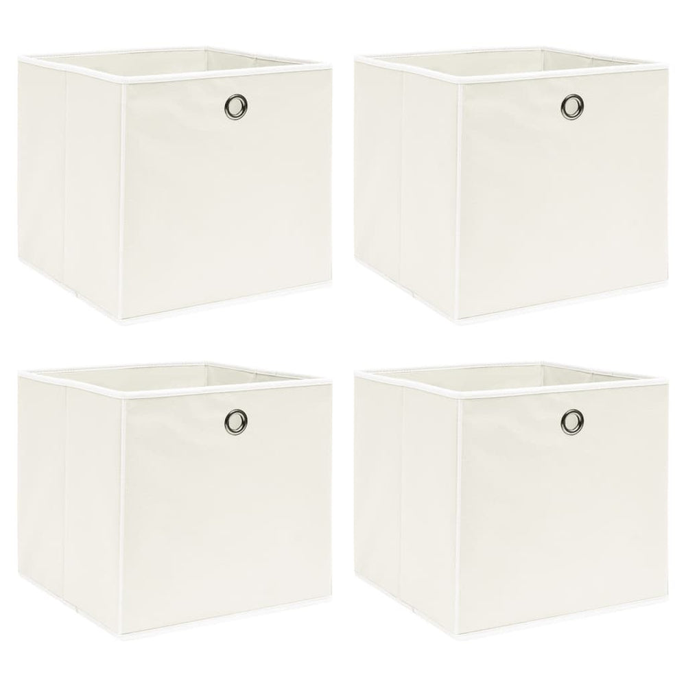 vidaXL Storage Boxes 4 pcs. White 32x32x32 cm Fabric