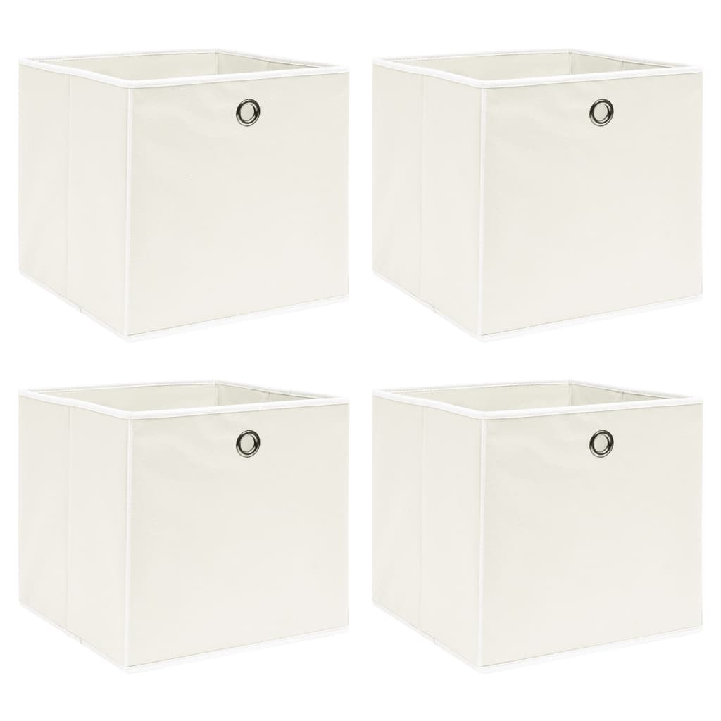 vidaXL Storage Boxes 4 pcs. White 32x32x32 cm Fabric