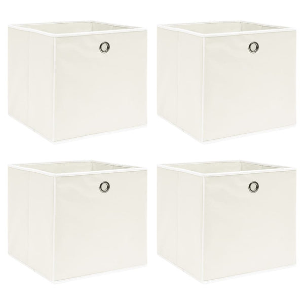 vidaXL Storage Boxes 4 pcs. White 32x32x32 cm Fabric