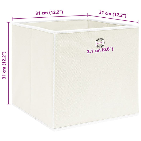 vidaXL Storage Boxes 4 pcs. White 32x32x32 cm Fabric