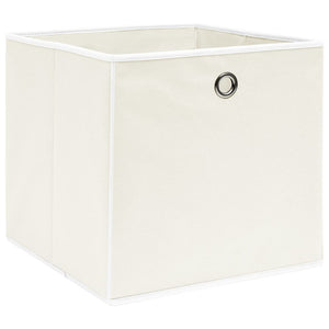 vidaXL Storage Boxes 10 pcs. White 32x32x32 cm Fabric