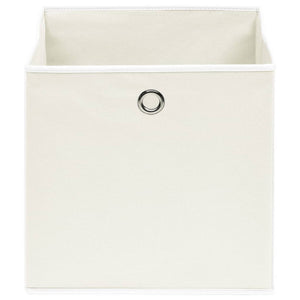vidaXL Storage Boxes 10 pcs. White 32x32x32 cm Fabric