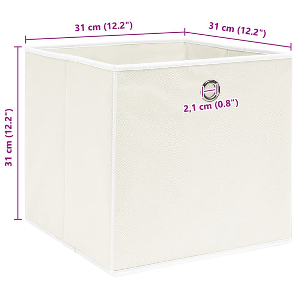 vidaXL Storage Boxes 10 pcs. White 32x32x32 cm Fabric