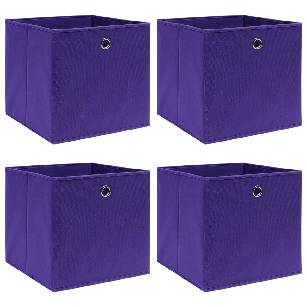 vidaXL Storage Boxes 4 pcs. Purple 32x32x32 cm Fabric