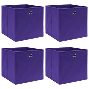vidaXL Storage Boxes 4 pcs. Purple 32x32x32 cm Fabric