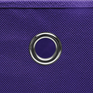 vidaXL Storage Boxes with Lids 10 pcs. Purple 32x32x32 cm Fabric