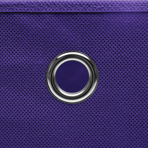 vidaXL Storage Boxes with Lids 10 pcs. Purple 32x32x32 cm Fabric