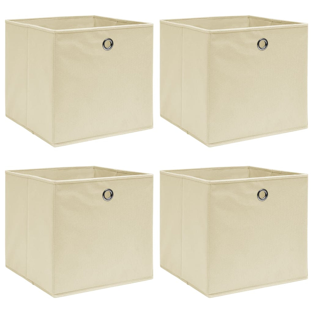 vidaXL Storage Boxes 4 pcs. Cream 32x32x32 cm Fabric