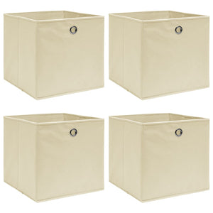 vidaXL Storage Boxes 4 pcs. Cream 32x32x32 cm Fabric