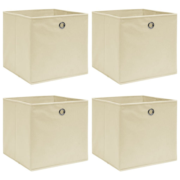 vidaXL Storage Boxes 4 pcs. Cream 32x32x32 cm Fabric