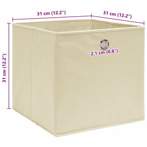 vidaXL Storage Boxes 4 pcs. Cream 32x32x32 cm Fabric