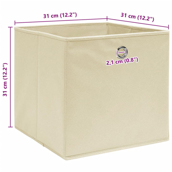 vidaXL Storage Boxes 4 pcs. Cream 32x32x32 cm Fabric